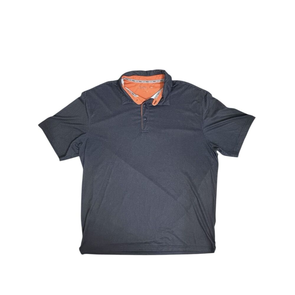 Walter Hagen Golf Polo Shirt XL Gray Check Athletic Performance Short Sleeve